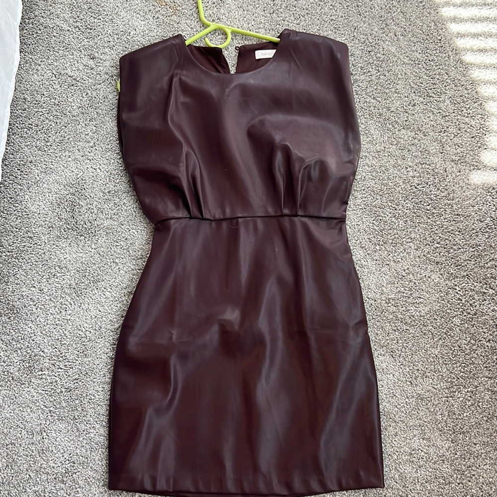 Wine color faux dress
